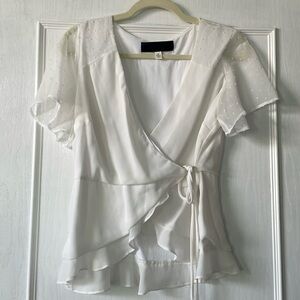 Francesca’s White Wrap Top